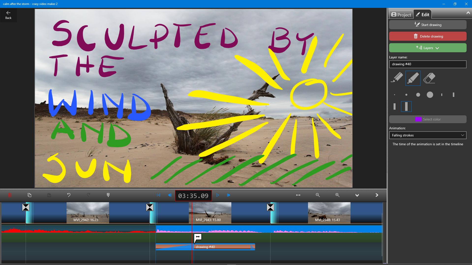 Freehand drawing and annotation directly on video footage